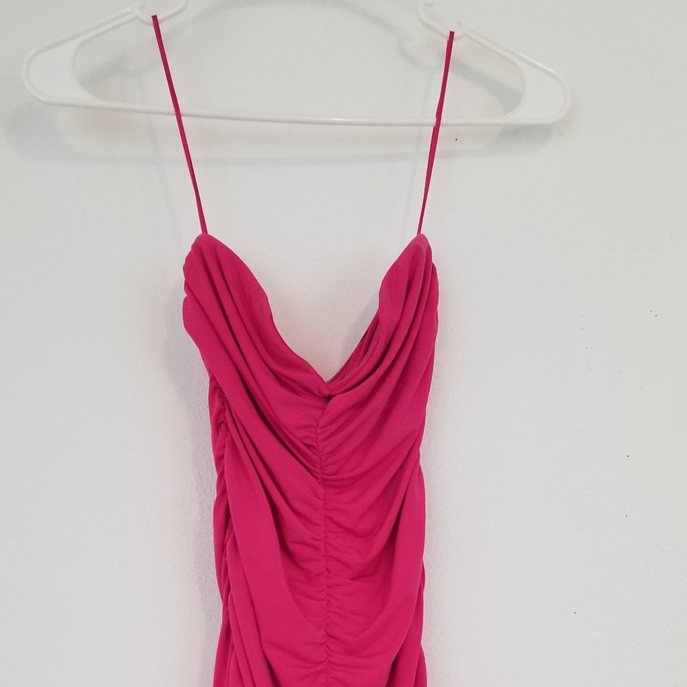 Strapless pink dress